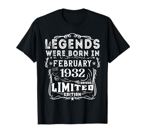 Cumpleaños Febrero 1932 Edición Limitada Regalo February Camiseta