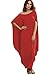 Verdusa Women's Boho One Off Shoulder Caftan Sleeve Harem Maxi Dress Red L