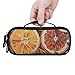 MUSM Small Makeup Bag with Handle - Durable PU Leather & Oxford Fabric Portable Mini Cosmetic Case Makeup Brush Holder for Women, Oranges And Spices Pencil Case for Travel Office