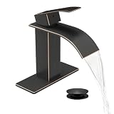 Fransiton Waterfall Single Handle Bathroom Sink Faucet Oil Rubbed Bronze