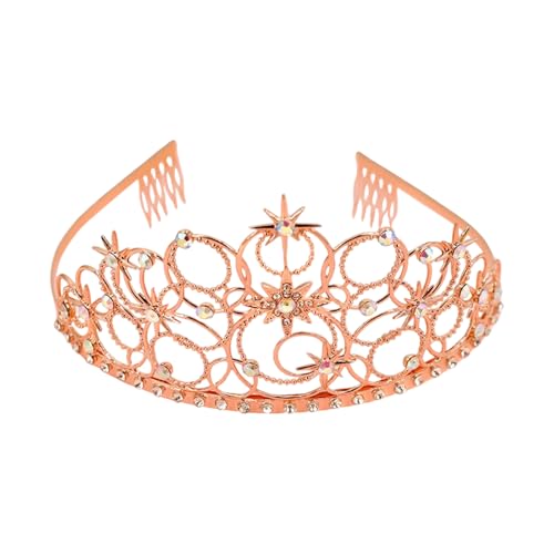 Tiaras de diamantes de imitación sin tirones corona para niña y mujer 6