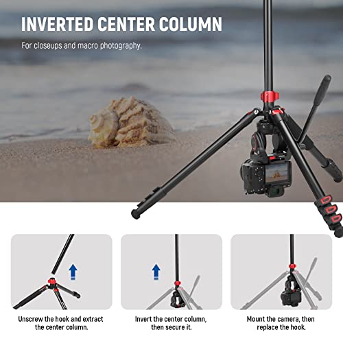 Image of NEEWER 72 inch Fluid Head Video Tripod Monopod, Aluminum Alloy QR Plate Compatible with DJI RS Gimbal, 360 Pan & +90 /-70 Tilt for DSLR Camera Camcorder, Max Load 13.2lb /6kg, TP72A
