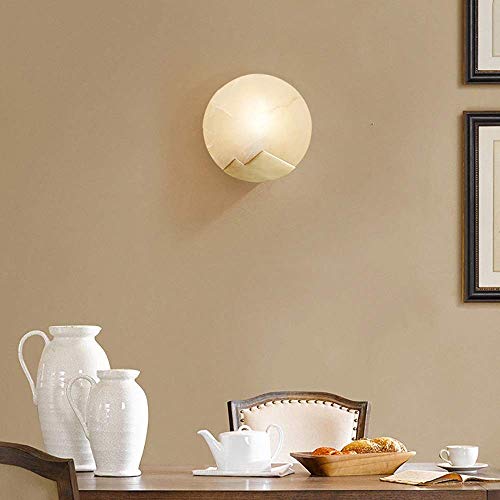 Aplique LED E14 mármol y bronce para iluminación de pasillos y dormitorios