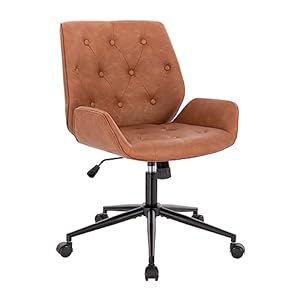 SVITA Gabriel Bureaustoel, vintage design, kunstleer, cognac