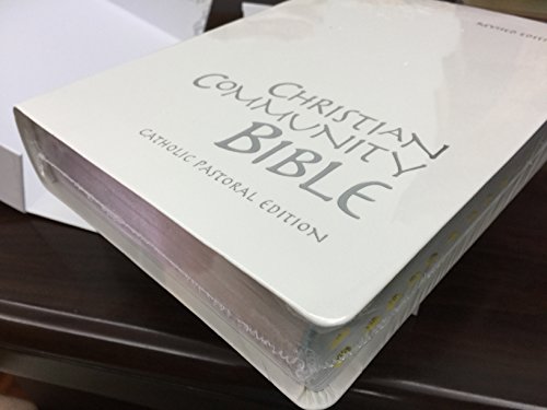 White Christian Community Bible With Study Notes / Leather Bound / Great For Weddings / Revised 2013 Text Special Edition / Catholic Pastoral Edition / Silver Edges, Thumb Index / Great Gift #TOP3