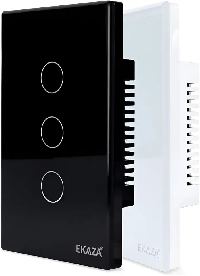 Interruptor Inteligente EKAZA 3 Botões Preto WiFi+BLE+RF