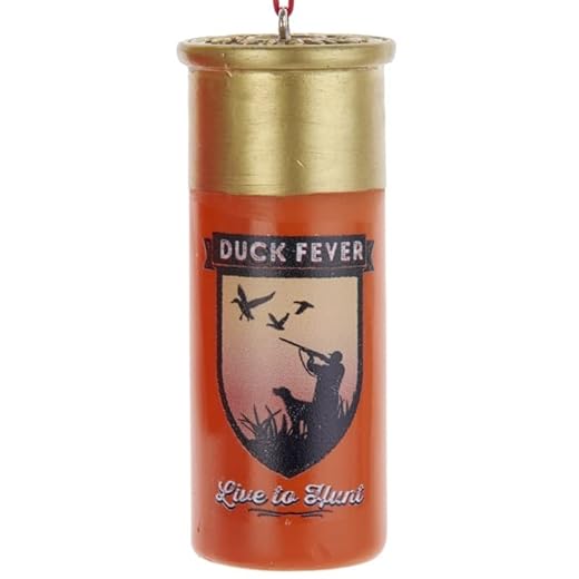 OnHoliday Duck Fever Live to Hunt Shotgun Shell Hanging Christmas Tree Ornament