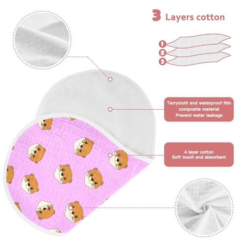 Otterly Cute Pattern Muslin Baby Burp Cloths - Super Absorbent and Soft Burping Rags - Cotton Burp Clothes Set for Boys and Girls, 4 Pack3