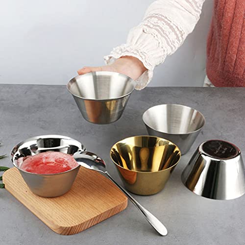 Operitacx Copo de Ketchup de Metal Molho de Condimento de Aço Inoxidável Xícaras de Bife Tortilha Ti