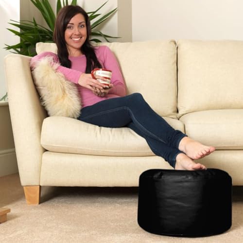 Image of Cover 4XL Without Beans with Footrest and Cushion Lounge Chair Luxury Bean Bag Cover with Footrest Without Beans 4XL (Without Fillers) (Black NEW)
