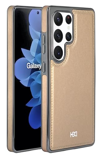 Image of BOUNCEBACK Vegan Leather Electroplated Back Case /Cover for Samsung Galaxy S25 Ultra - Desert Gold