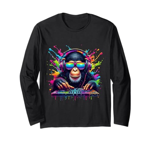 Mono DJ Neon Fiesta Rave EDM Festival Mono Manche Longue