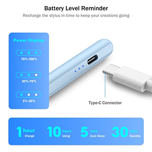 Image of Cisteen Pen for iPad (2022-2018) with LED Indicator, Tilt Sensor, Palm Reject - Compatible with Apple iPad 10 /9 /8 /7 /6 Gen, Air 5 /4 /3 Gen, Pro 11 inch and 12.9 inch, Mini 6 /5