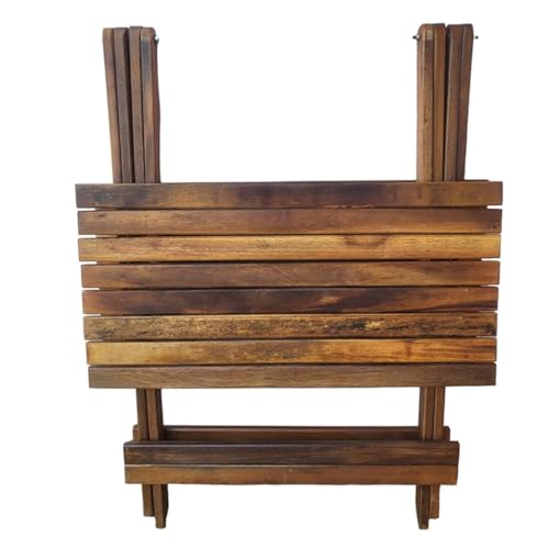 Conjunto de Mesa e 4 Cadeiras Dobráveis de Madeira Maciça para Exterior, 70x70 cm, Resistente a Manc