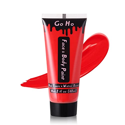 Mysense Red Cream Face Body Paint Makeup,Water Based Painting for Adults Raven Cosplay SFX Costumes Festivals Halloween,2 OZ (60Ml)