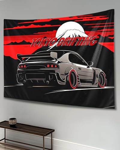 QEOPGNE Car Tapestry, Japanese Wall Hanging Decor, 60" L x 40" W