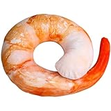 Goetland Large Shrimp Neck Pillow U Shaped Realistic Simulation Travel Throw Cushion Plush Toy