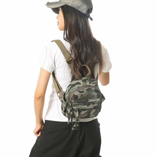 Mini sac à dos en toile MaxxCloud imprimé léopard et camouflage