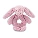Jellycat Bashful Tulip Bunny Ring Rattle, 6 inches