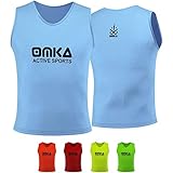 OMKA 6 Stück Fußball Leibchen Trainingsleibchen Markierungshemd Fußballleibchen für Kinder Jugend und Erwachsene, Farbe:Hellblau, Bibs:Junior (M)