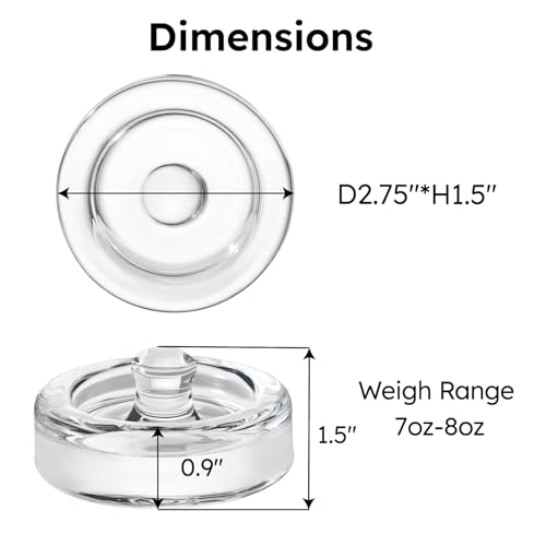 Image of Jillmo 4 Pack Glass Fermentation Weights with Easy Grip Handle for Wide Mouth Mason Jar, Perfect for Fermenting Sauerkraut, Vegetables, Pickles and Other Fermented Food