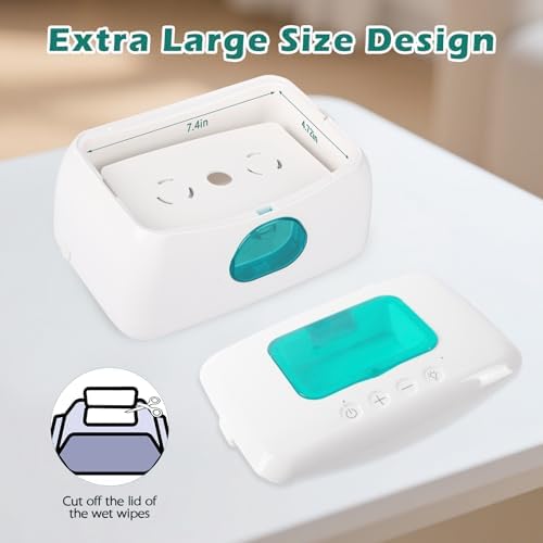 Baby Wipe Warmer with 16-Level Precision Heating, Portable USB-Powered Wet Wipe Warmer, Auto-Lift Spring Wet Wipes Dispenser, Gentle 45°-60° Diaper Wipes Warmer for Diaper Changes, Home & Travel Use - 5