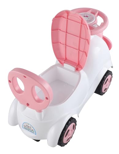 Image of JoyRide Ride on & Car for Kids with Music & Horn Steering, Push Car for Baby with Backrest,Under Seat Storage & Big Wheels, Ride on for Kids 1 to 3 Years Upto 25 Kgs (Elephant, Pink)