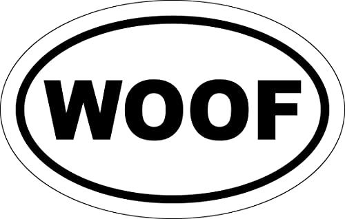 * Oval Car Magnet WOOF Magnetic Bumper Sticker
