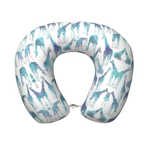 Almohada de Viaje con Estampado de Jirafa y Soporte Cervical miniatura 1