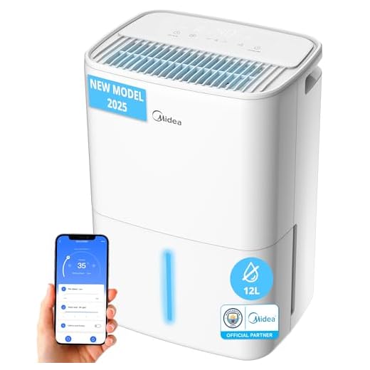 MIDEA Deshumidificador de Humedad Silencioso 12L con App Control hasta 35 m2 - Deshumificadores para Humedades en Habitación con Depósito Extraible - Deshumificador Electrico Pequeño Bajo Consumo