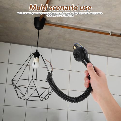 Lámpara colgante E27 Veemoon con cable extensible regulable para techo de salón 5