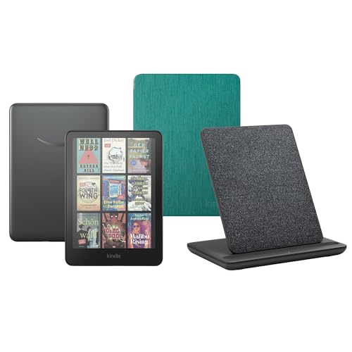 Kindle Colorsoft Signature Edition (32 GB) Con funda trasparente jade y base de carga inalámbrica