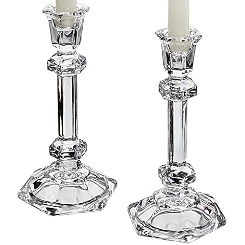 Octagon Crystal Candlesticks - Set Of 2 Cover
