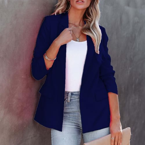 Womens Casual Blazers Lightweight Long Sleeve Lapel Cardigan Jackets Business Dressy Open Front Blazer with Pockets2