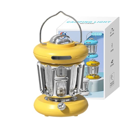 Vllold Faroles de camping retro, linterna de camping de mano, linterna de camping de mano, lámpara de luces de camping brillantes, herramientas de supervivencia vintage recargables para tormenta de