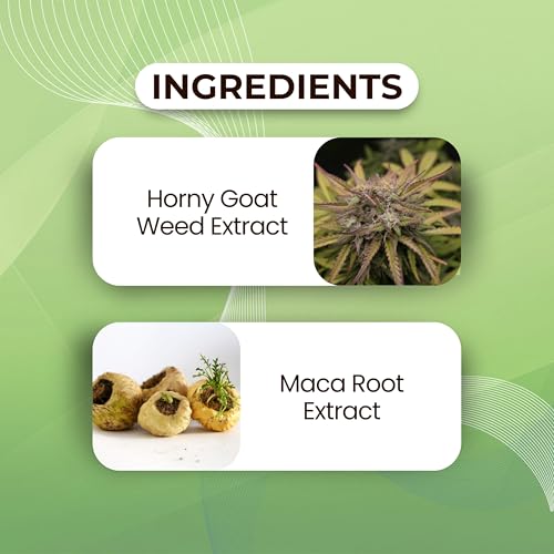 Image of Pure Nutrition Horny Goat Weed with Maca Root Extract 1000mg | Horny Goat Weed for Men Capsule Supports Energy, Stamina, Bone & Hormonal Health - 120 Veg Capsules