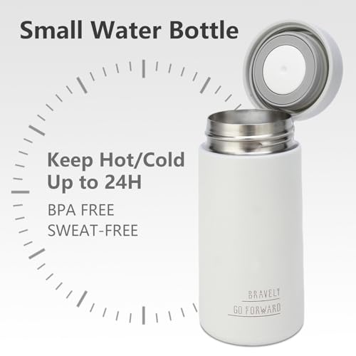 Simcat botella de agua pequeña de acero inoxidable aislada al vacío de 9 oz con mango miniatura 2