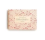 Libro de invitados de boda con estampado floral rosa | Cubierta de madera real con impresión UV | Diseño bohemio de flores silvestres | A4 o A5 | 30 o 45 páginas | Nombres personalizados y fecha
