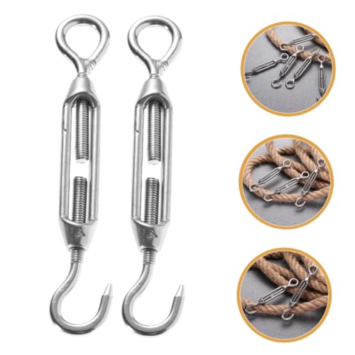 KOMBIUDA 5pcs Tensores de Acero Inoxidable con Ganchos de Alta Resistencia para Cables y Tensores de Sombra miniatura 7