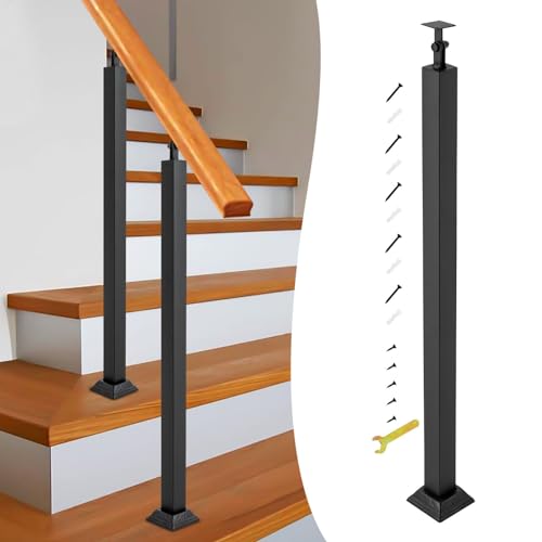 Tiges carrées en métal avec support réglable à 270° pour rampe d'escalier - 2