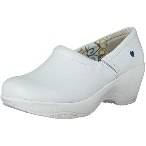 Nurse Mates Women's Bryar White Clog/Mule 6 B - Medium Cover