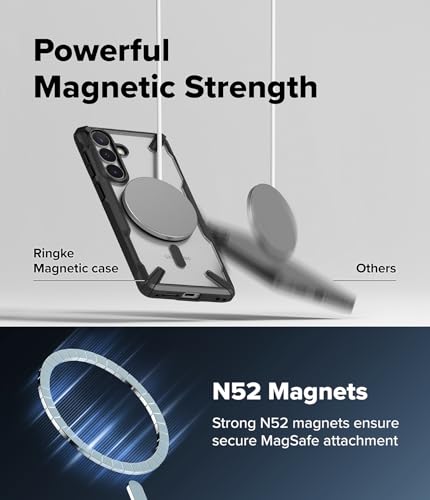 Image of Ringke Fusion-X for Samsung Galaxy S26 Case Back Cover [Compatible with MagSafe] [Heavy Duty X-Frame] Rugged Shockproof Bumper Protective with Non-Slip Side Grip - Magnetic Black