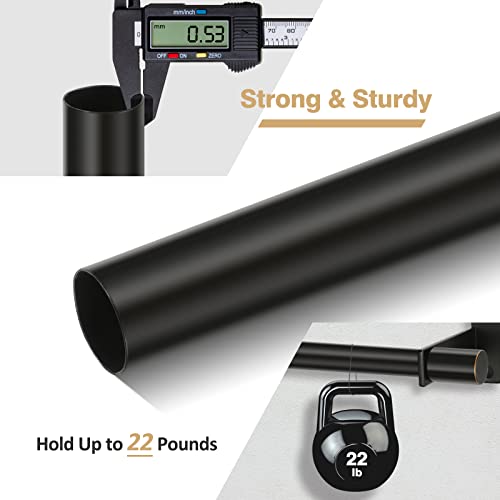 Bracheng Black Curtain Rod, Industrial Window Curtain Rod For Wall Mount And Ceiling Mount, Window Rods For Curtains With Cylindrical Finials, 48 To 84 Inches(4-7 Feet) #TOP3