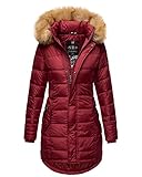 Navahoo Damen Winter Jacke Stepp Parka Mantel Winterjacke warm gefüttert Kunstpelz PAPAYA XS-XXL (S, Bordeaux)