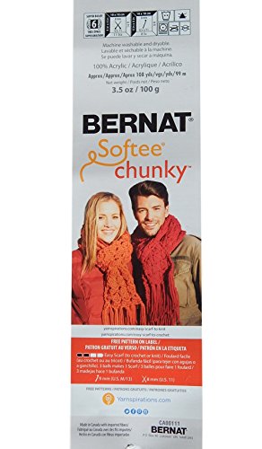 Bernat Softee Chunky Yarn Bundle Super Bulky No. 6, 3 Skeins Berry Red 28705 #TOP1
