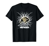 Elite Authentics Colorado Buffaloes 90's Lightning Unisex-Adults Black Short Sleeve T-Shirt