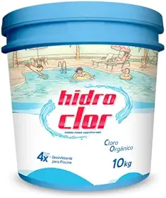 CLORO ORGÂNICO 40% HIDROCLOR 10Kg (RENDE 4X MAIS) - para Piscina, Desinfetante Estabilizado, 40% Teor de Cloro Ativo
