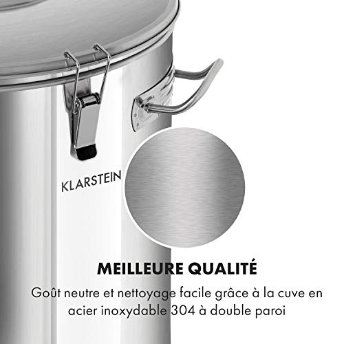 KLARSTEIN Mundschenk - Cuve de brassage, Cuve fermentation bière, MemoryBrew, Ecran LCD, Inox 304, Avec tamis et récipient à grains, Chauffage de 3000 W, 65 L - Argent - Image 7