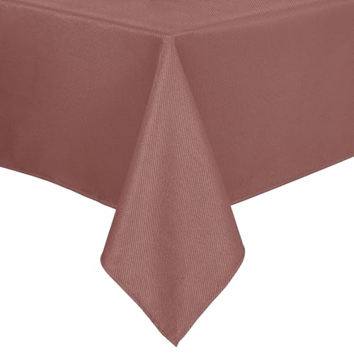 Hiasan Mantel cuadrado texturizado de 70 x 70 pulgadas, impermeable, a prueba de derrames, antiarrugas, para cocina, comedor, picnic al aire libre, vacaciones y fiestas, rosa polvoriento