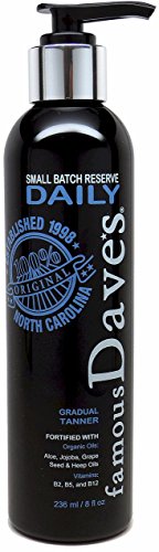 Famous Dave's Tanner Natural Moisturizing Anti Aging Body & Face Lotion for Men & Women with A Touch of Gradual Daily Self Tanner